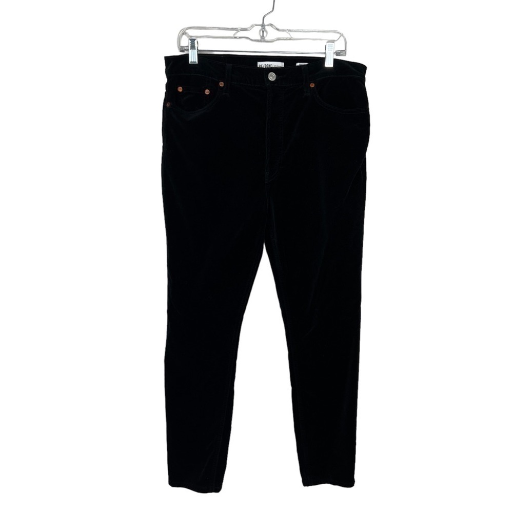 Re/Done Originals High Rise Velvet Skinny Crop Pants